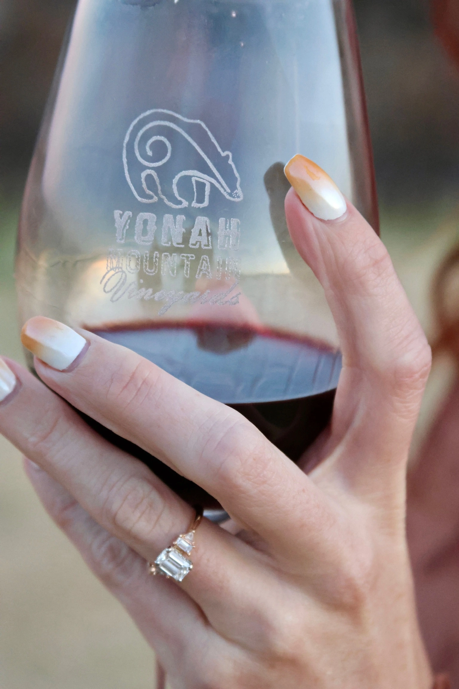 Engagement Ring and Wine Glass